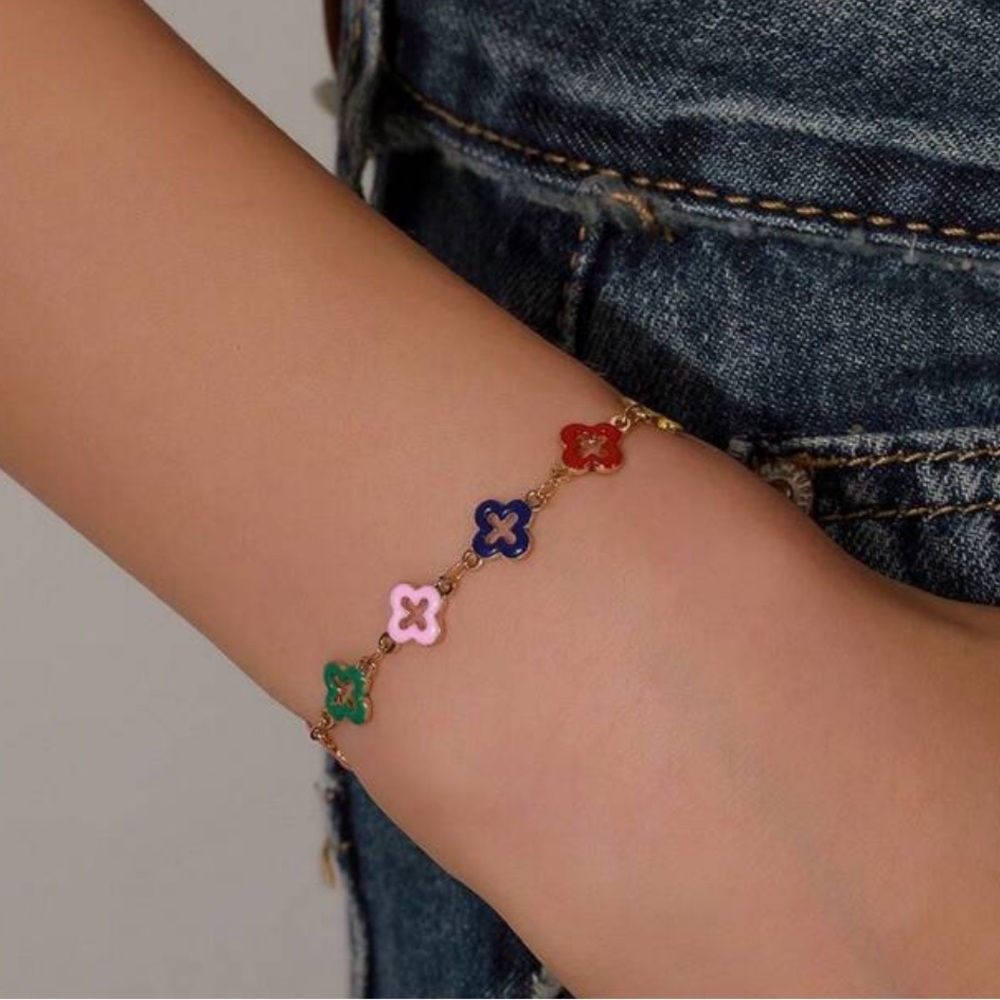 Colorful Flower Charm Bracelet - Picture 2 of 3